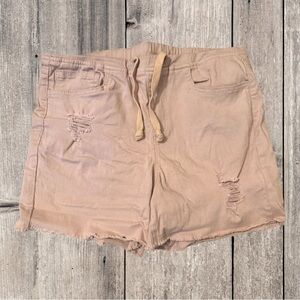 Royalty For Me Dusty Rose Distressed Drawstring Shorts – Size M